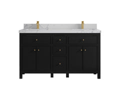 Sonoma 60 in W x 22 in D Free Standing Reeded Double Sink Bathroom Vanity - photo 24