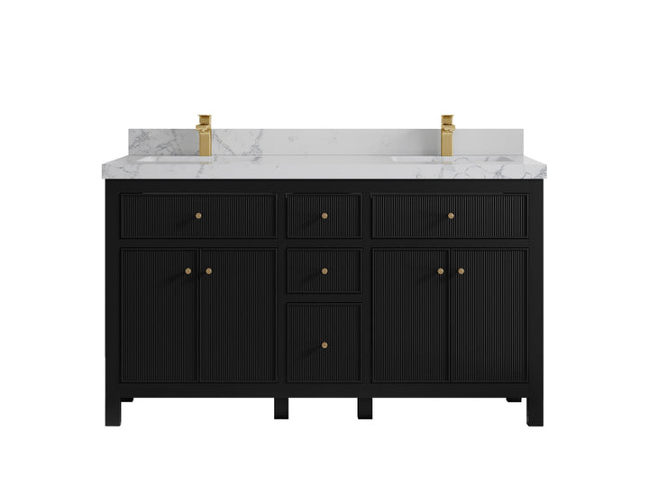 Sonoma 60 in W x 22 in D Free Standing Reeded Double Sink Bathroom Vanity - photo 24