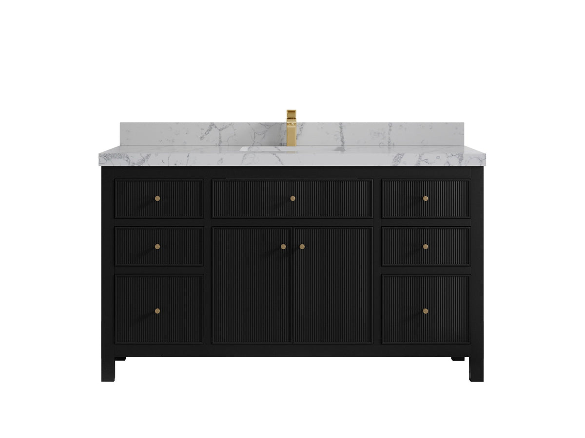 Sonoma 60 in W x 22 in D Free Standing Reeded Single Sink Bathroom Vanity