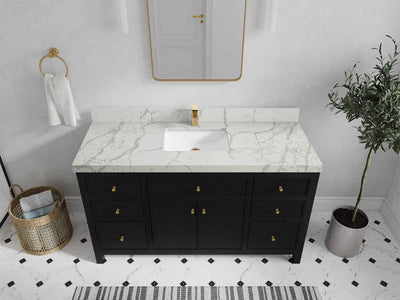 Sonoma 60 in W x 22 in D Free Standing Reeded Single Sink Bathroom Vanity