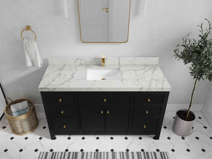 Sonoma 60 in W x 22 in D Free Standing Reeded Single Sink Bathroom Vanity - photo 40