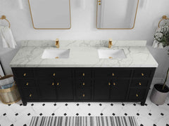 Sonoma 84 in W x 22 in D Free Standing Reeded Double Sink Bathroom Vanity - photo 36