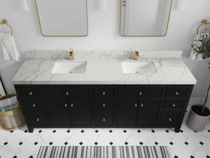 Sonoma 84 in W x 22 in D Free Standing Reeded Double Sink Bathroom Vanity - photo 36