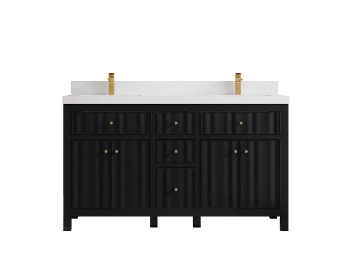 Sonoma 60 in W x 22 in D Free Standing Reeded Double Sink Bathroom Vanity - photo 25