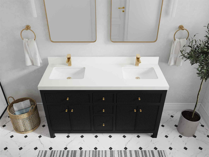 Sonoma 60 in W x 22 in D Free Standing Reeded Double Sink Bathroom Vanity - photo 26