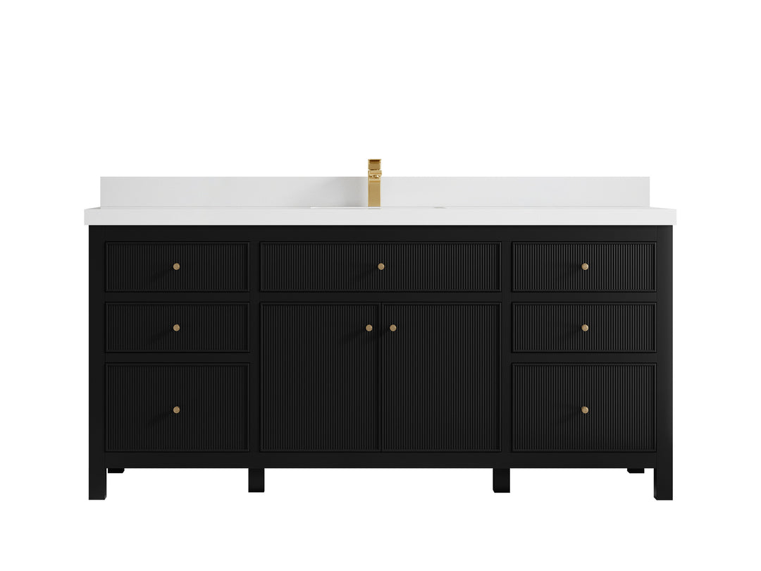 Sonoma 72 in W x 22 in D Free Standing Reeded Single Sink Bathroom Vanity