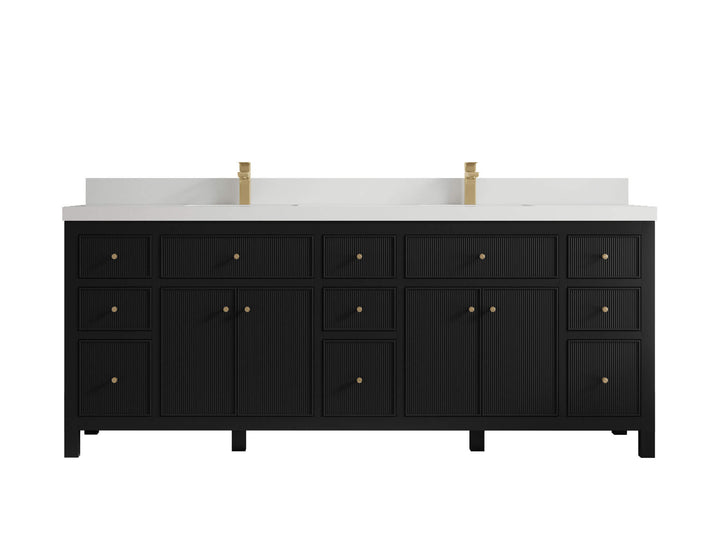 Sonoma 84 in W x 22 in D Free Standing Reeded Double Sink Bathroom Vanity - photo 29