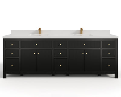Sonoma 96 in W x 22 in D Free Standing Reeded Double Sink Bathroom Vanity