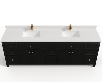 Sonoma 96 in W x 22 in D Free Standing Reeded Double Sink Bathroom Vanity