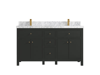 Sonoma 60 in W x 22 in D Free Standing Reeded Double Sink Bathroom Vanity