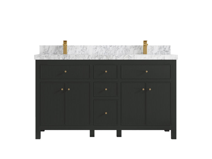 Sonoma 60 in W x 22 in D Free Standing Reeded Double Sink Bathroom Vanity - photo 12