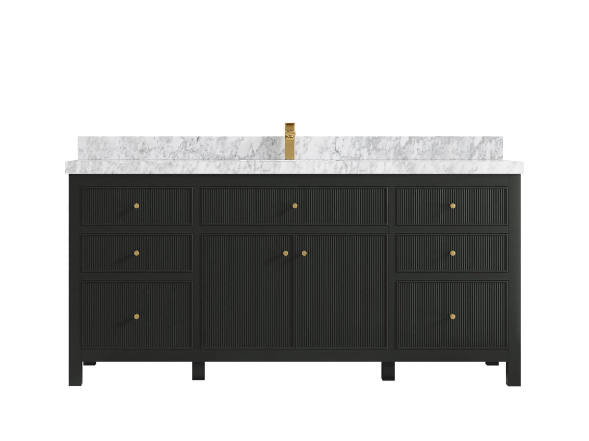 Sonoma 72 in W x 22 in D Free Standing Reeded Single Sink Bathroom Vanity
