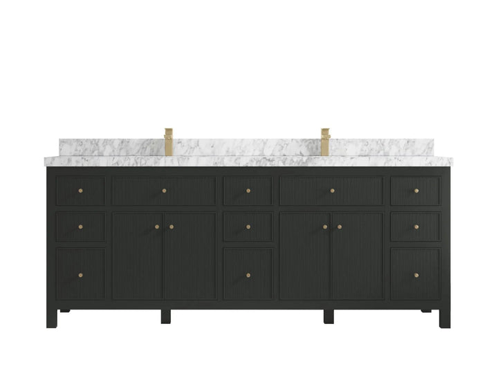 Sonoma 84 in W x 22 in D Free Standing Reeded Double Sink Bathroom Vanity - photo 13