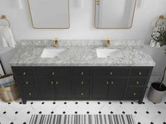 Sonoma 84 in W x 22 in D Free Standing Reeded Double Sink Bathroom Vanity - photo 20