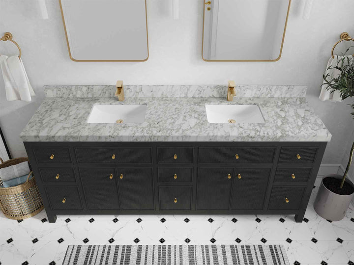Sonoma 84 in W x 22 in D Free Standing Reeded Double Sink Bathroom Vanity - photo 20