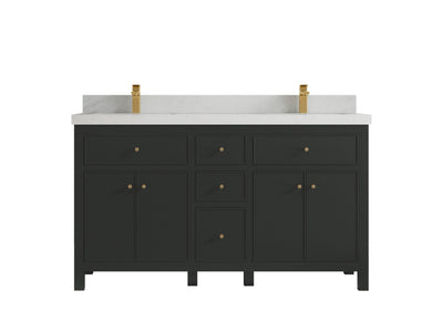 Sonoma 60 in W x 22 in D Free Standing Reeded Double Sink Bathroom Vanity