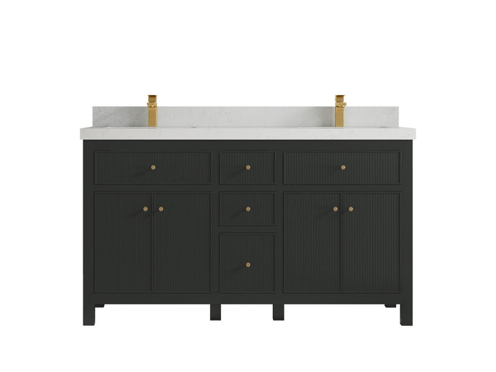 Sonoma 60 in W x 22 in D Free Standing Reeded Double Sink Bathroom Vanity - photo 14