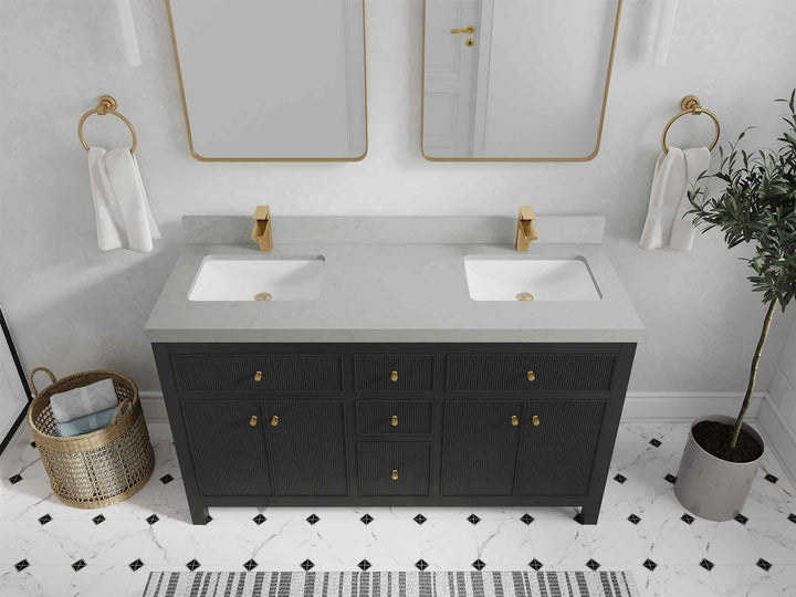 Sonoma 60 in W x 22 in D Free Standing Reeded Double Sink Bathroom Vanity - photo 13