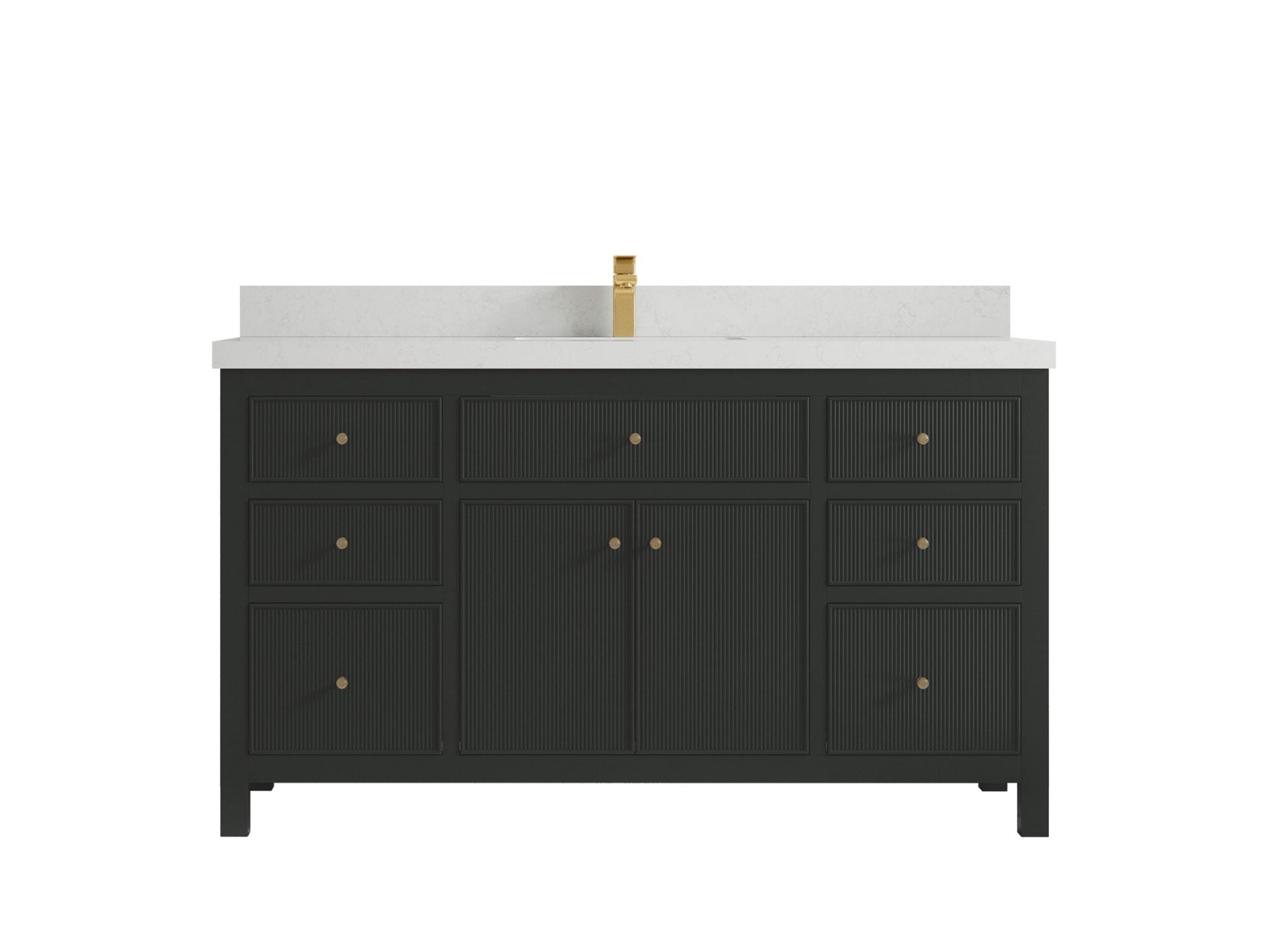 Sonoma 60 in W x 22 in D Free Standing Reeded Single Sink Bathroom Vanity