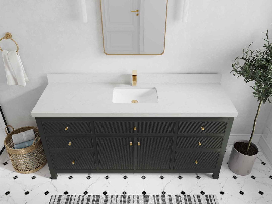 Sonoma 72 in W x 22 in D Free Standing Reeded Single Sink Bathroom Vanity