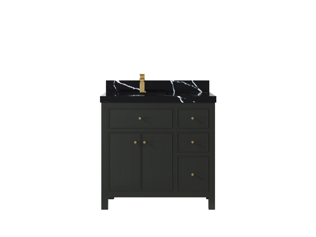 Sonoma 36 in. W x 22 in. D Left Offset Sink Bathroom Vanity | 
              
                Black Top
                
                  
             - SON_BLT_DC_PALS_36L - photo №14