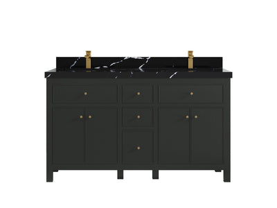 Sonoma 60 in W x 22 in D Free Standing Reeded Double Sink Bathroom Vanity