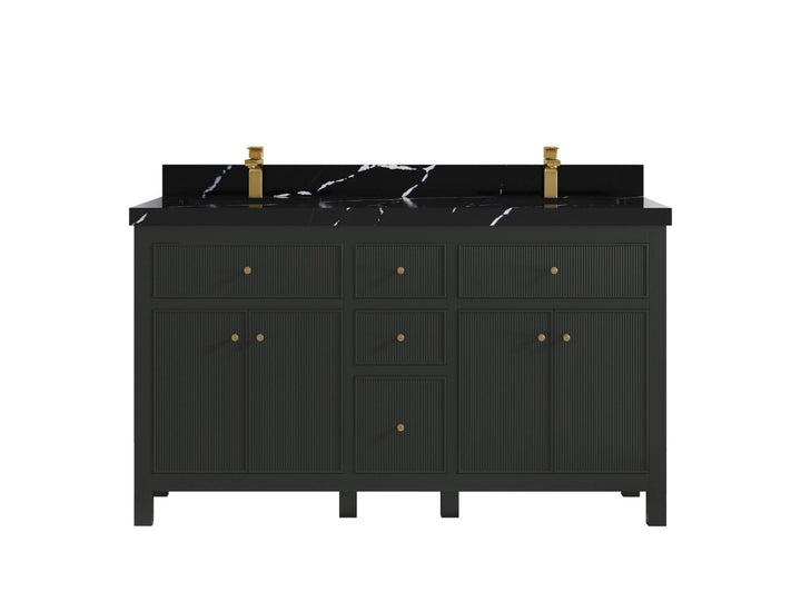 Sonoma 60 in W x 22 in D Free Standing Reeded Double Sink Bathroom Vanity - photo 8