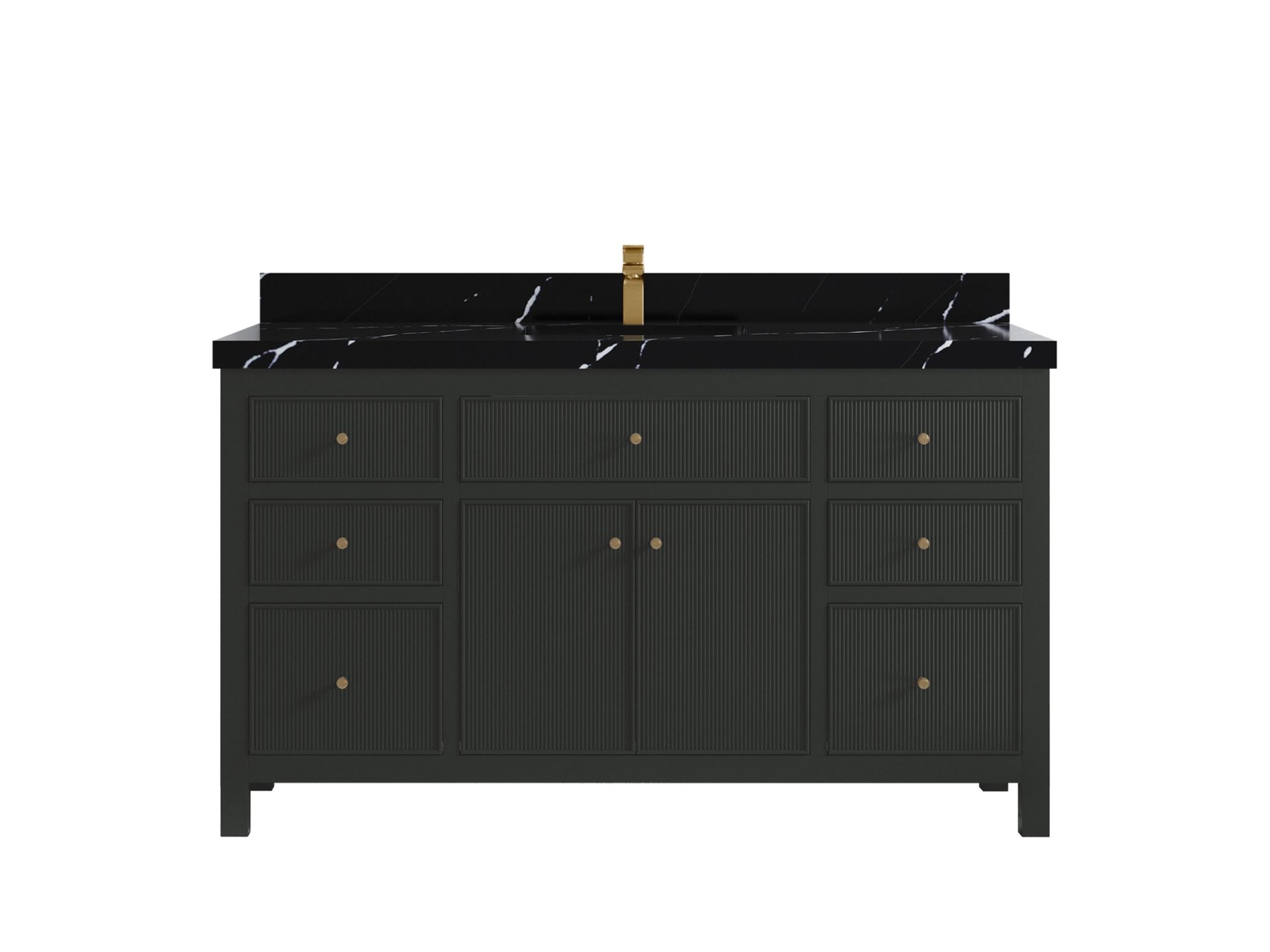 Sonoma 60 in W x 22 in D Free Standing Reeded Single Sink Bathroom Vanity