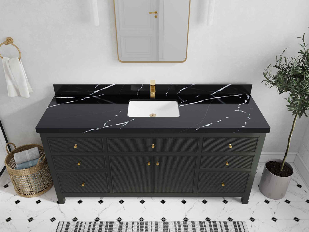 Sonoma 72 in W x 22 in D Free Standing Reeded Single Sink Bathroom Vanity