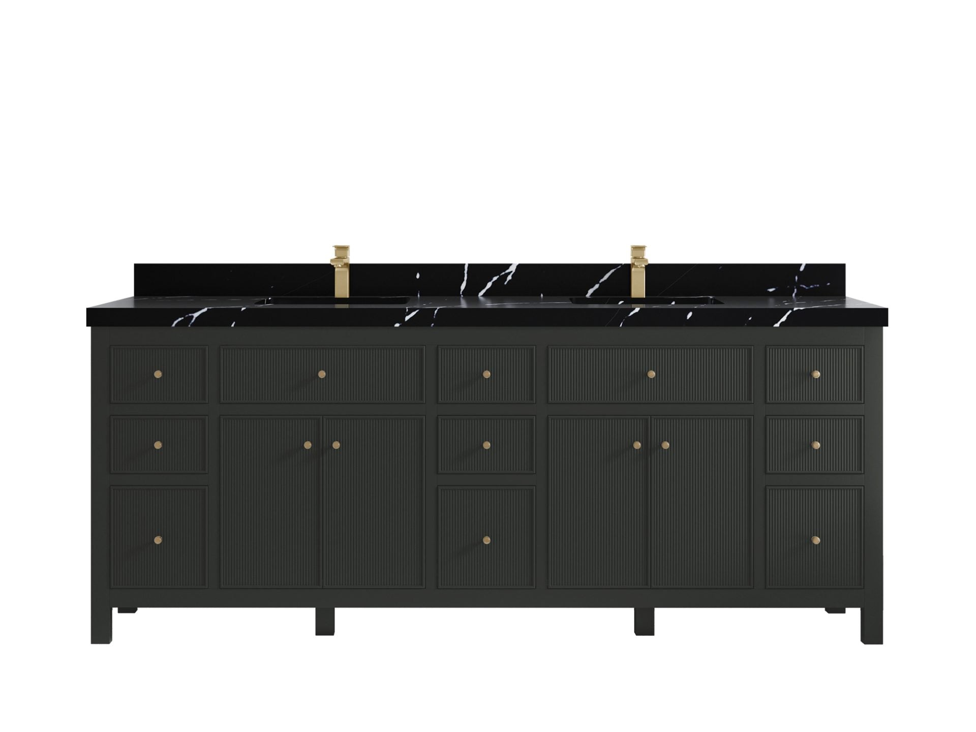 Sonoma 84 in W x 22 in D Free Standing Reeded Double Sink Bathroom Vanity