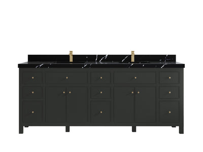 Sonoma 84 in W x 22 in D Free Standing Reeded Double Sink Bathroom Vanity