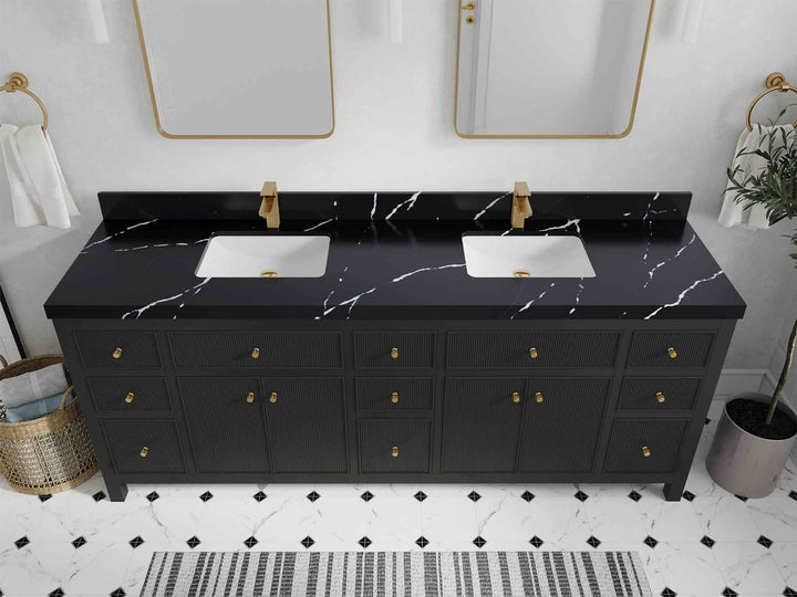 Sonoma 84 in W x 22 in D Free Standing Reeded Double Sink Bathroom Vanity - photo 10