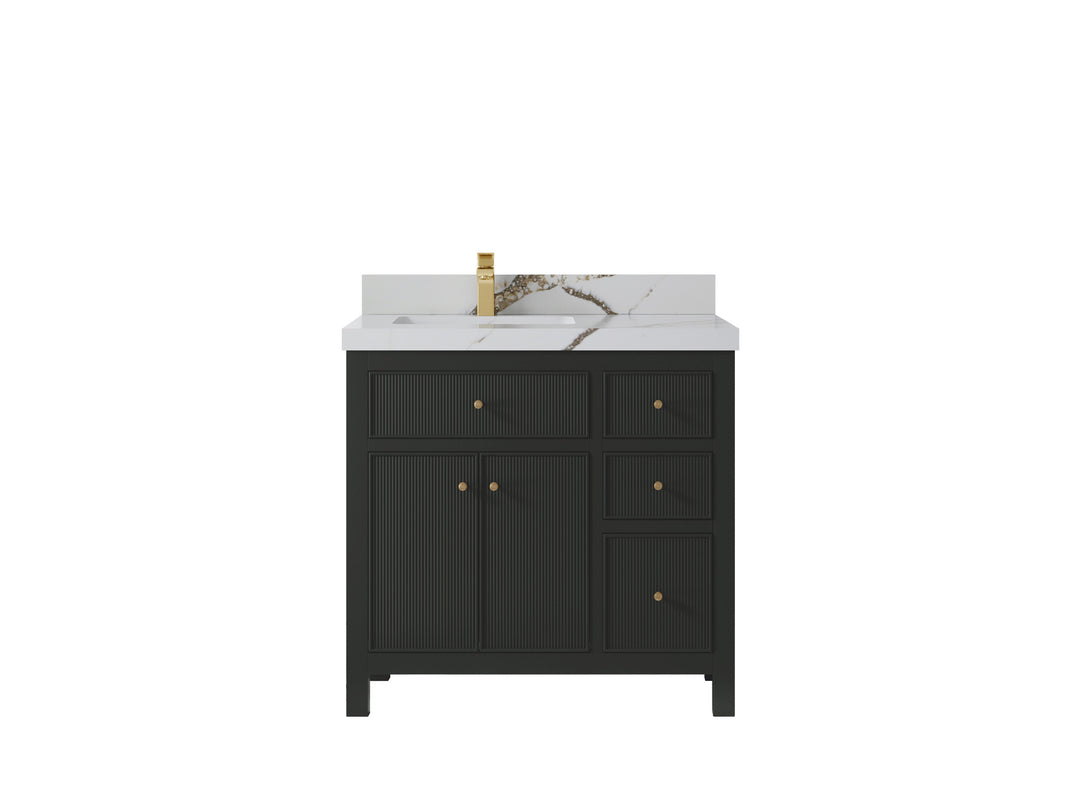 Sonoma 36 in. W x 22 in. D Left Offset Sink Bathroom Vanity | 
              
                Black Top
                
                  
             - SON_BLT_DC_PALS_36L - photo №16
