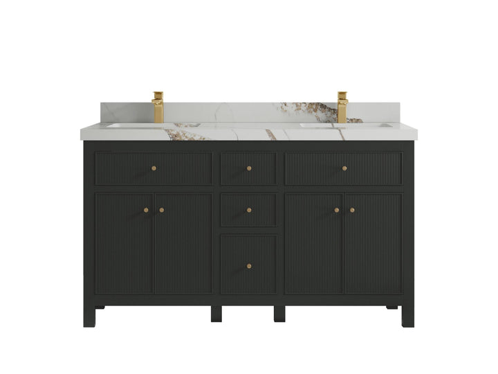 Sonoma 60 in W x 22 in D Free Standing Reeded Double Sink Bathroom Vanity - photo 16