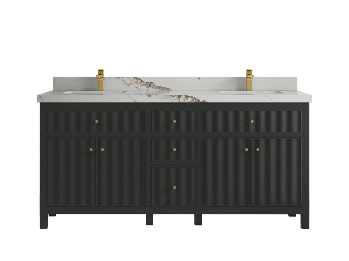 Sonoma 72 in W x 22 in D Free Standing Reeded Double Sink Bathroom Vanity