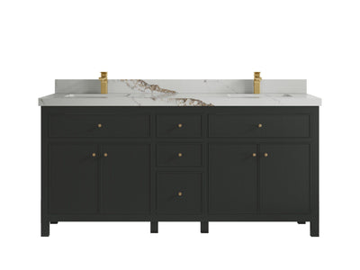 Sonoma 72 in W x 22 in D Free Standing Reeded Double Sink Bathroom Vanity