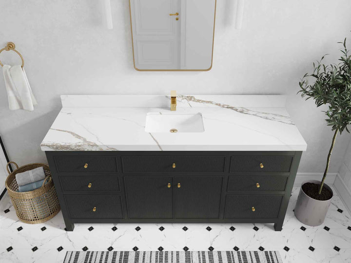 Sonoma 72 in W x 22 in D Free Standing Reeded Single Sink Bathroom Vanity - photo 9