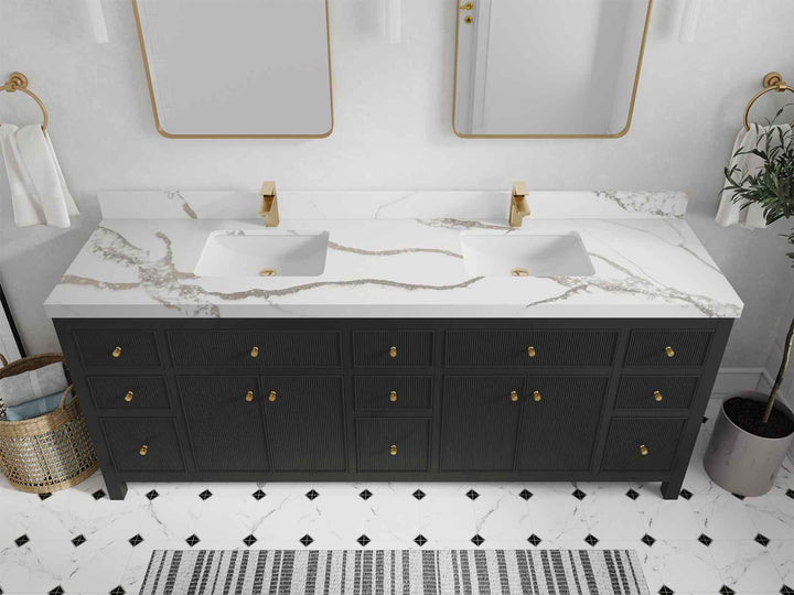 Sonoma 84 in W x 22 in D Free Standing Reeded Double Sink Bathroom Vanity - photo 12