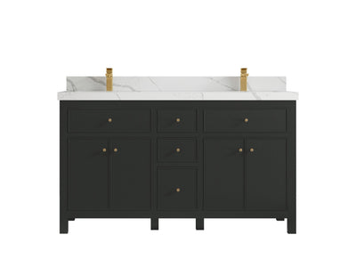 Sonoma 60 in W x 22 in D Free Standing Reeded Double Sink Bathroom Vanity
