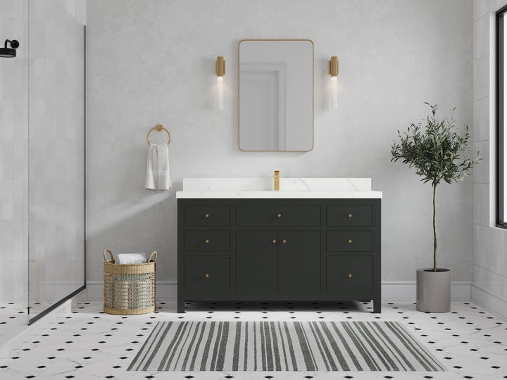 Sonoma 60 in W x 22 in D Free Standing Reeded Single Sink Bathroom Vanity - photo 4