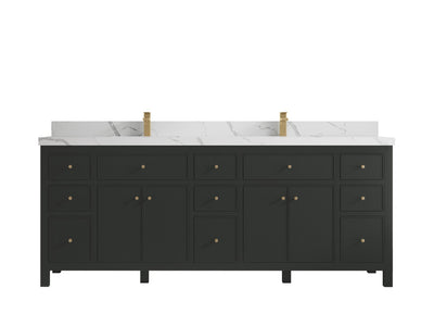 Sonoma 84 in W x 22 in D Free Standing Reeded Double Sink Bathroom Vanity