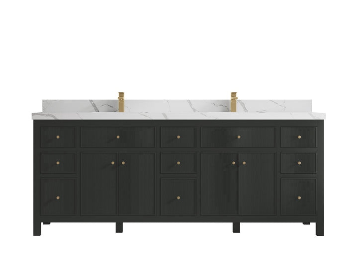 Sonoma 84 in W x 22 in D Free Standing Reeded Double Sink Bathroom Vanity - photo 10