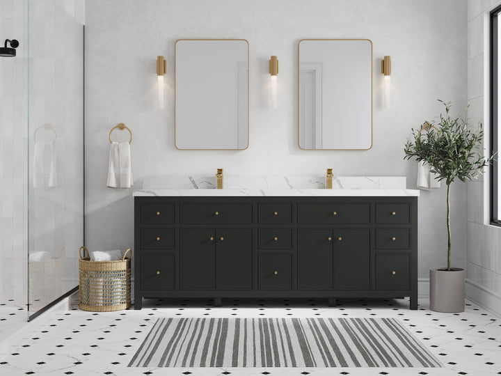 Sonoma 84 in W x 22 in D Free Standing Reeded Double Sink Bathroom Vanity - photo 4
