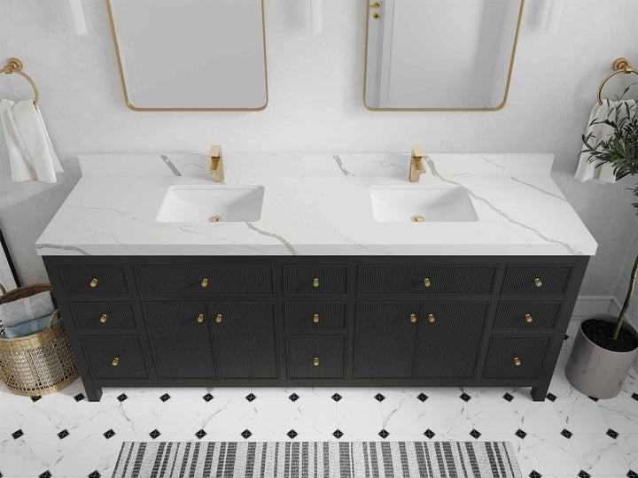 Sonoma 84 in W x 22 in D Free Standing Reeded Double Sink Bathroom Vanity - photo 14