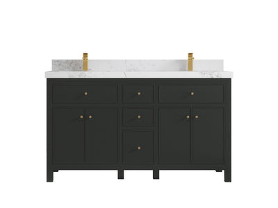 Sonoma 60 in W x 22 in D Free Standing Reeded Double Sink Bathroom Vanity