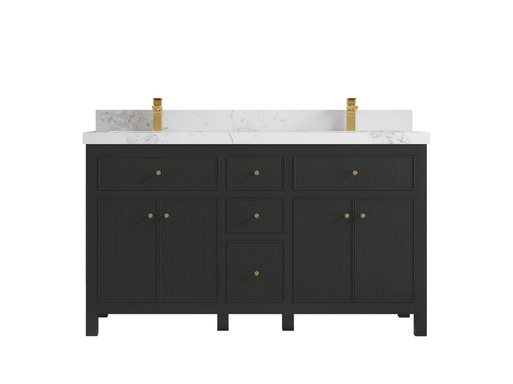 Sonoma 60 in W x 22 in D Free Standing Reeded Double Sink Bathroom Vanity - photo 20