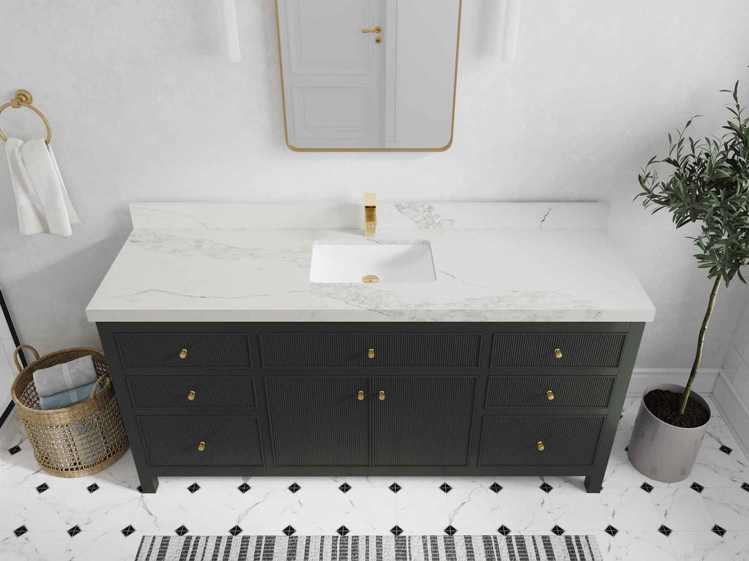 Sonoma 72 in W x 22 in D Free Standing Reeded Single Sink Bathroom Vanity