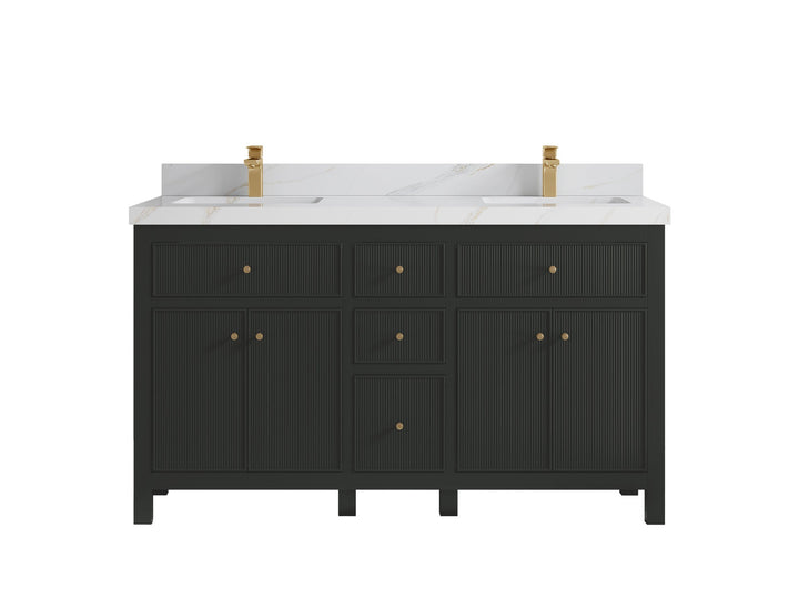 Sonoma 60 in W x 22 in D Free Standing Reeded Double Sink Bathroom Vanity - photo 22