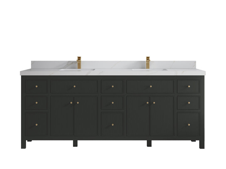 Sonoma 84 in W x 22 in D Free Standing Reeded Double Sink Bathroom Vanity - photo 12