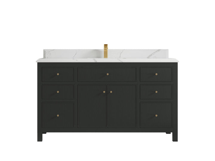Sonoma 60 in W x 22 in D Free Standing Reeded Single Sink Bathroom Vanity - photo 21